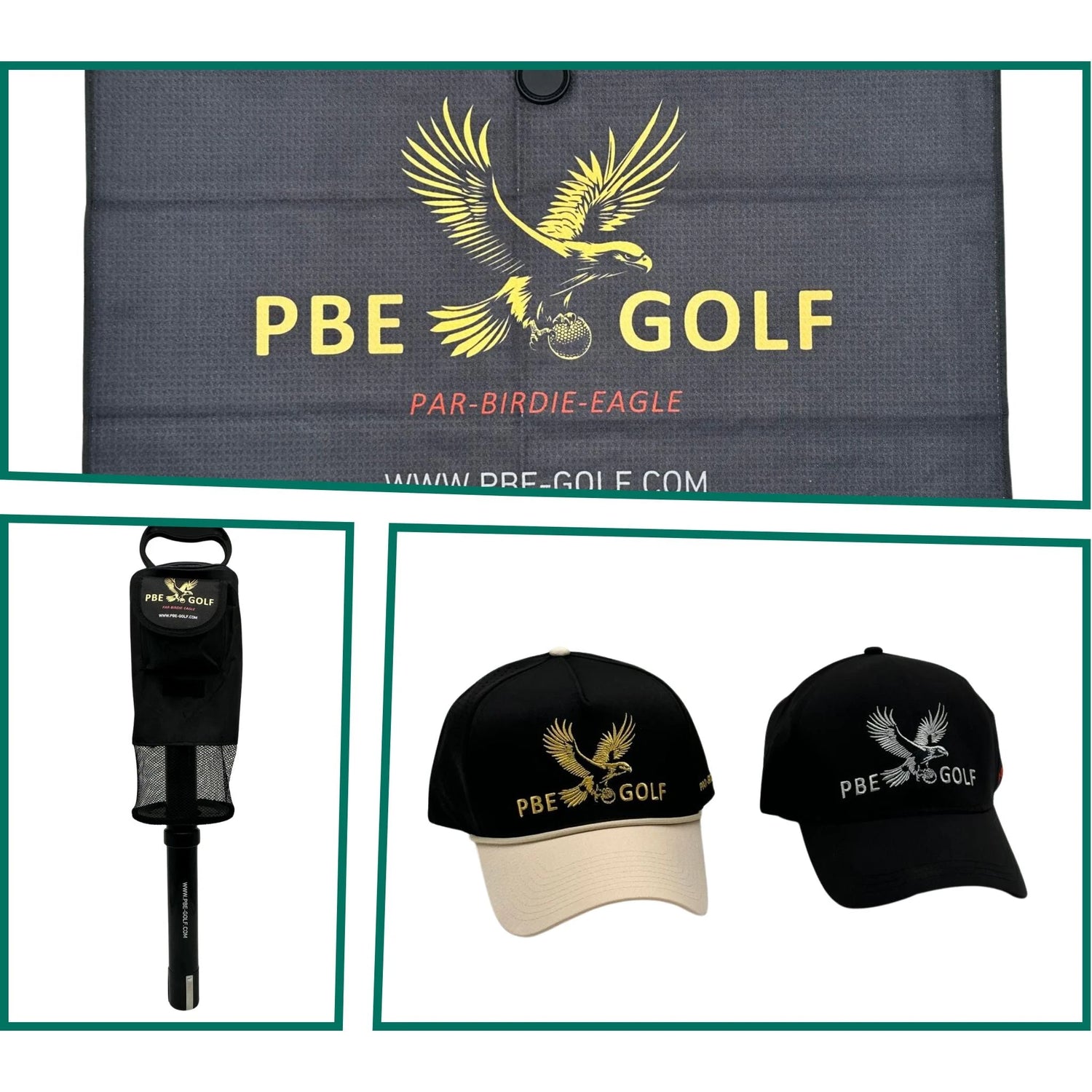 Golf hats and microfibre towel