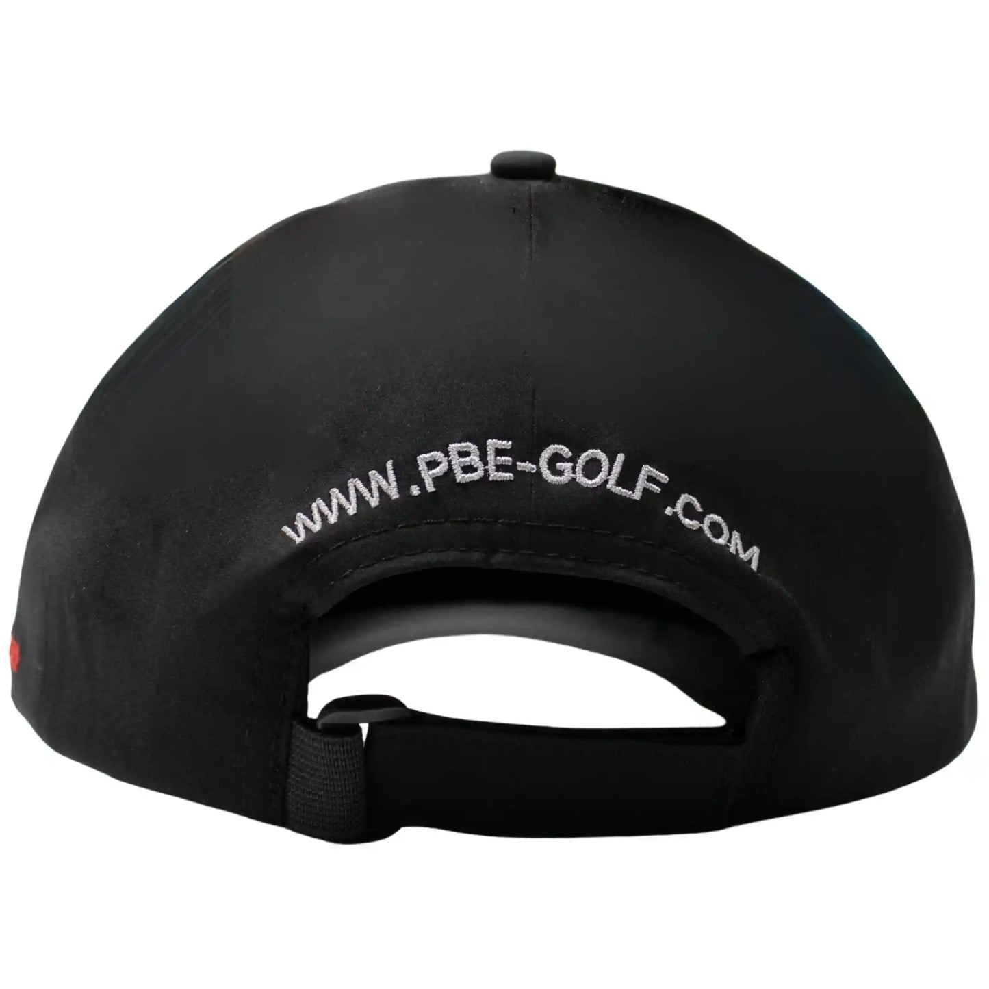 Black cap with 'www.PBE-GOLF.com' text on a white background