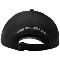 Black cap with 'www.PBE-GOLF.com' text on a white background