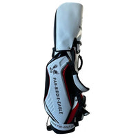 Golf bag with a white club on a white background