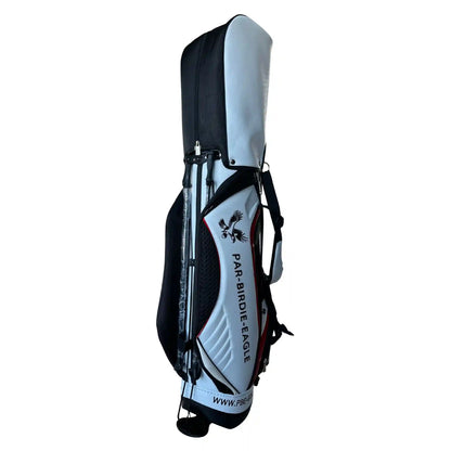 Golf bag with visible branding on a white background