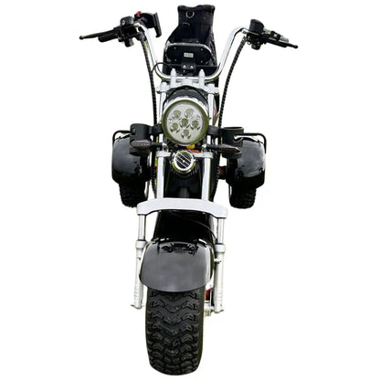 Black electric scooter on a white background