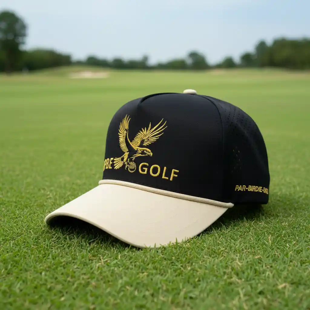 Black & Gold Structured Baseball Hat